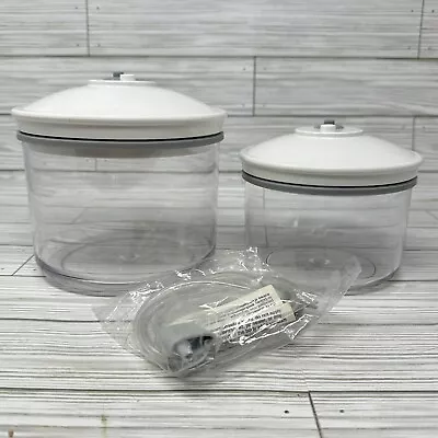 Foodsaver Snail Vacuum Canisters 25 Oz KY-123 50oz KY-134 Clear Lids Tube • $32.97