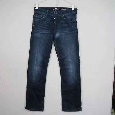 7 For All Mankind Mens Jeans Size 30W 30L Dark Blue Straight Standard Fit • $19.99