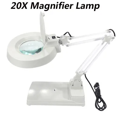 20X Magnifier LED Desk Lamp Magnification Table Light For Reading And Inspection • $83.99