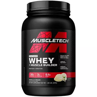 Muscletech Platinum Whey Plus Muscle Builder Protein Powder 30g Protein Vanilla • $25.37