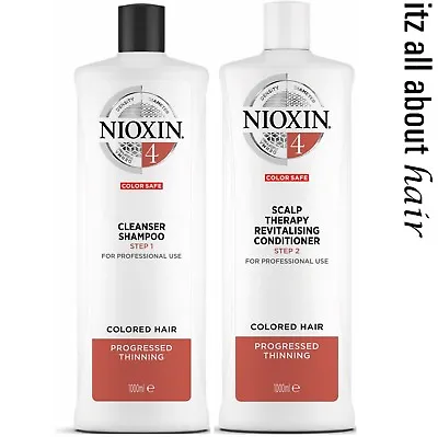 Nioxin System 4 Cleanser Shampoo Revitaliser Conditioner 1lt Duo • $74.95