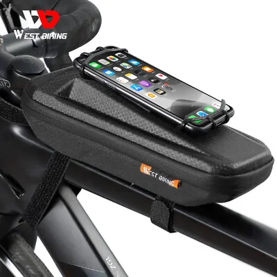 WEST BIKING Waterproof Bicycle Bag Phone Holder Front Frame Top Tube Bike Bag • $15.29