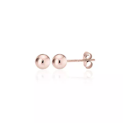 Sterling Silver 925 Rose Gold High Polished Ball Bead Stud Earrings ALL SIZES • $7.97