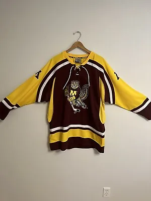 Minnesota Golden Gophers College Hockey Jersey Sewn Colosseum Large Fight Straps • $79