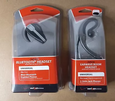 2 Verizon Wireless Jabra Bluetooth Headset & Earwave Boom Headset - BRAND NEW! • $29.95