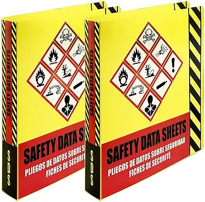 $19.99 • Buy 2 Pack Of SDS Binders, Heavy Duty 3 Ring Binder With 1.5 Inch Capacity Holds 250