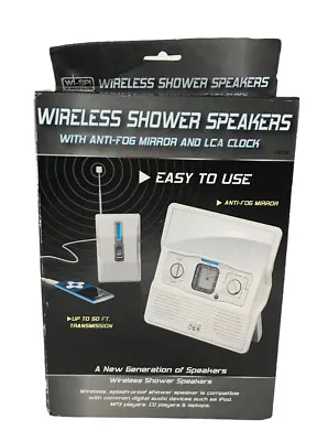 Wi-Spi Wireless Shower Speakers W/Anti Fog Mirror & Clock IPod MP3 CD Player • $26.99