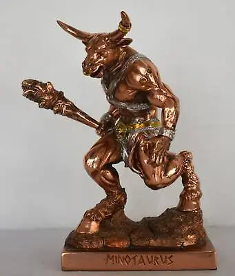 Minotaur - Half-Man Half-Bull - Labyrinth Theseus - Copper Plated Alabaster  • $119.90