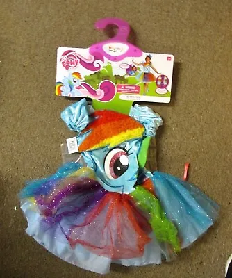 My Little Pony Rainbow Dash Deluxe Toddler Costume Size 3-4 Wing Gloves Headband • $18.24