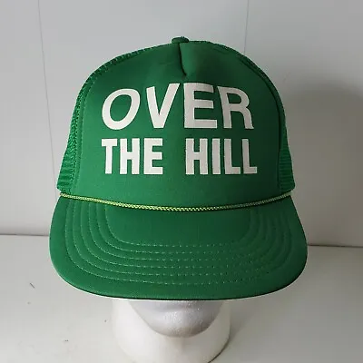 VTG Over The Hill Novelty Old Man Spelled Out Mesh Trucker Hat Snapback Cap Rope • $12.99