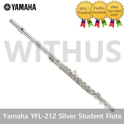 Yamaha YFL-212 Silver Beginner Student Flute + Hard Case & Bag - Tracking • $567.80