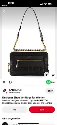 Unique LANVIN Bag Farfetch Net A Porter Bag Shoulder Golden Chain RRP £2150 • £399