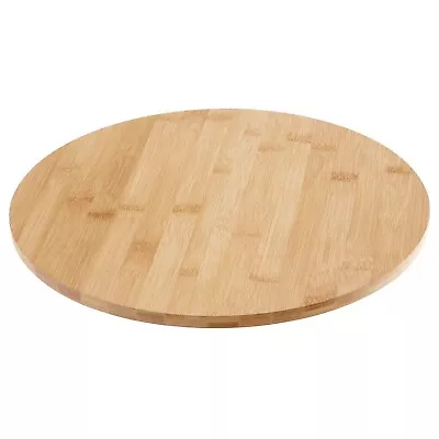 Bamboo Rotating Serving Platter Tray Round Wooden Lazy Susan Turntable Snack • £13.99