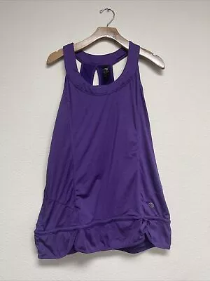 MPG Workout Yoga Top Womens Large Cross Back  Stretch Tank Top Purple Lace • $15.19