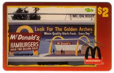 $2. McDonald's 1996: 'Look For The Golden Arches' (#1 Of 50) Gold Phone Card • $12.97