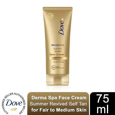 £5.49 • Buy Dove Derma Spa Face Cream Summer Revived Self Tan For Fair To Medium Skin, 75ml