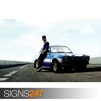 FAST AND FURIOUS PAUL WALKER CAR (1005) Picture Poster Print Art A0 A1 A2 A3 A4 • £6.25