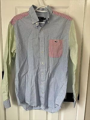 Vineyard Vines Pastel Colorblock Slim Fit Tucker Party Shirt Men's Size Medium • $19.95