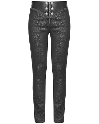 Punk Rave Mens Gothic Pants Jeans Black Damask Steampunk VTG Victorian Trousers • £64.99