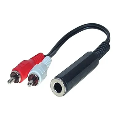 £5.68 • Buy 20cm Y Rca Cable Adapter 2 Chinch Male To 1 Jack Clutch Female 6,3mm