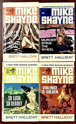 4 Vintage Mike Shayne Dell Mysteries By Brett Halliday GGA VG- To VG Lot B • $15