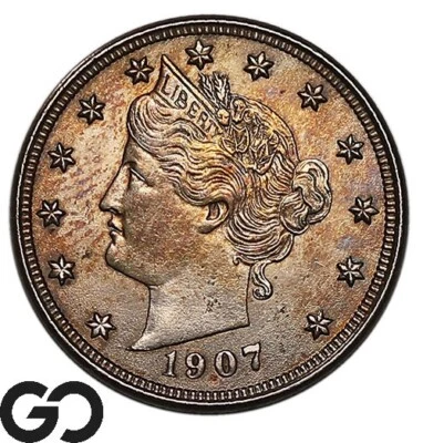 $34.85 • Buy 1907 Liberty Nickel, V Nickel, Choice BU ** Free Shipping!