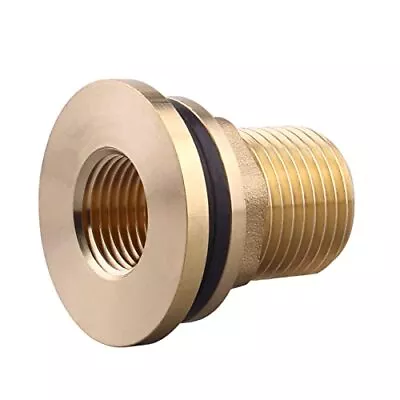 Brass Bulkhead Fitting - 3/8â€ NPT Female X 1/2â€ Straight Male Thread Wate... • $13.66