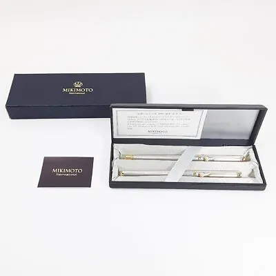 Mikimoto Pearl Ballpoint Pen Twist Mechancial Pencil Set With Box • $105.55