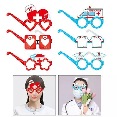 6Pcs Nurse Eyeglasses Photo Props Party Favors Eyeglasses For Nurse Day • $7.13