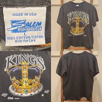 Rare Vintage 1991 90s Salem L.a Los Angeles Kings Shirt Nhl  Hockey Nice Fade L • $50