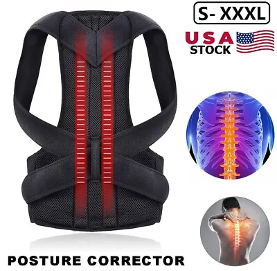 Adjustable Posture Corrector Low Back Support Shoulder Brace Belt For Men Women • $9.89
