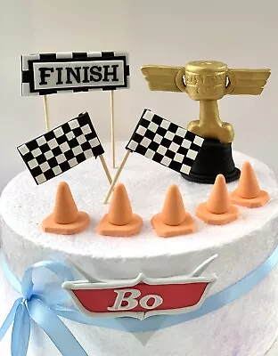 £46.99 • Buy Unofficial Lighting McQueen Cars Handmade Edible Birthday Cake Topper(10 Pieces)