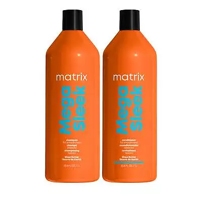 Matrix Total Results MEGA SLEEK Smoothing Shampoo & Conditioner Liter Duo Sealed • $49.50