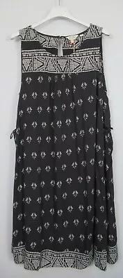 Fat Face Ladies Alison Gem Dress Black Geo Print Summer  Sizes 8 - 10 • £8