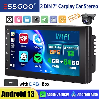 DAB+ Android 13 4+64G CarPlay 7  Double 2DIN Car Stereo Touch Screen GPS +Camera • $150.99