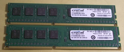 16gb 2 X 8gb DDR3 PC3-12800 1600 Desktop RAM DIMM Crucial CT102464BA160B.C16FER • £19.35