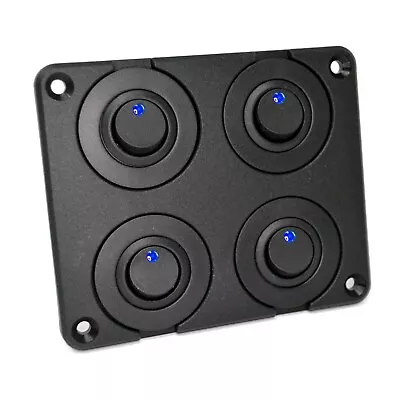 Car Marine Boat 4 Gang Waterproof Circuit Rocker Switch Panel Breaker (BLUE LED) • $19.99