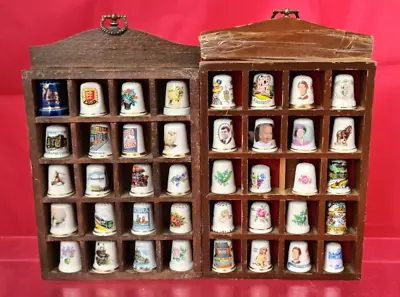 £7.99 • Buy 40x Thimble Collection In Display Cases Job Lot, Vintage, Collectable Set (C6)