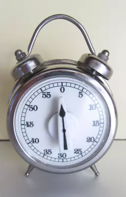 Vintage Progressive Kitchen Timer Stainless Steel 60 Minutes Retro Decor • $14.95