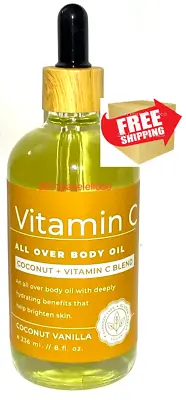 Vitamin C All Over Body Oil ~ Coconut / Vanilla + Vitamin C Blend ~ 8 Fl Oz • $24.65
