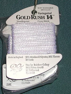 Rainbow Gallery Gold Rush 14 Metallic Fiber - 2 Cards - Thread - Needlepoint  • $5.75