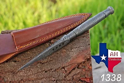 HAND FORGED DAMASCUS STEEL DAGGER KRIS BLADE BOOT KNIFE THROWING KNIFE Full Tang • $44.99