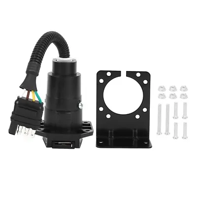 4 Pin To 7 Pin Trailer Adapter Plug With Bracket Connector US Type 6-24V • $19.31