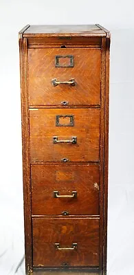 Antique 19th Century Yawman & Erbe Mfg. (New York) 4-Drawer Oak Filing Cabinet • $1500