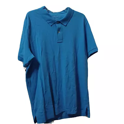 Eddie Bauer Short Sleeve Shirt Size Tall XL 2 Button Collared Blue • $12.96