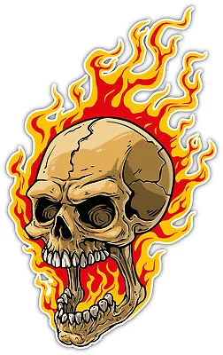 Fire Skull Crying L DECAL STICKER 3M USA MADE TRUCK VEHICLE WINDOW CAR • $1.85