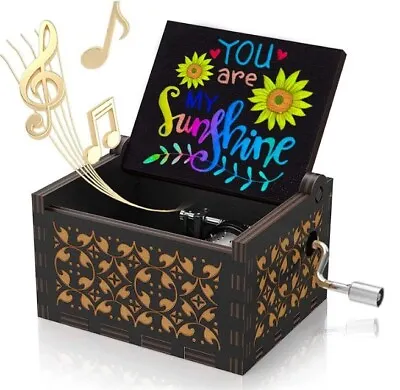 Wooden Hand Crank Valentine Music Box Birthday Anniversary Gift For Husband Wife • $12.99
