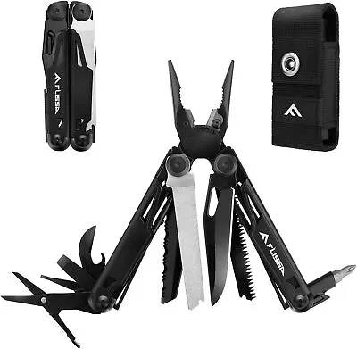 Flissa 16-in-1 Multitool Plier Folding Pocket Tool Bottle Opener Knife Stainless • $29.99