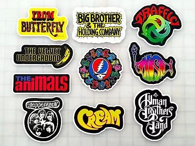 Classic Rock Vinyl Sticker Lot (10 Stickers) SET 3 Metal Roll Vintage Hippy Jam • $12.99