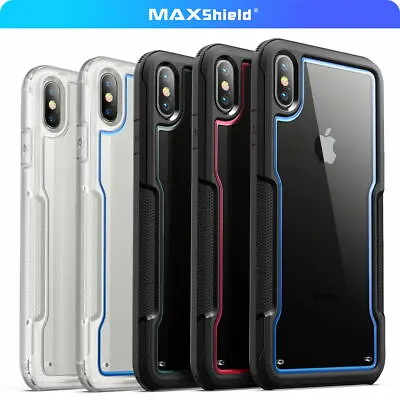 $12.99 • Buy For IPhone X XS Max XR Case MAXSHIELD Clear Heavy Duty Shockproof Slim Cover
